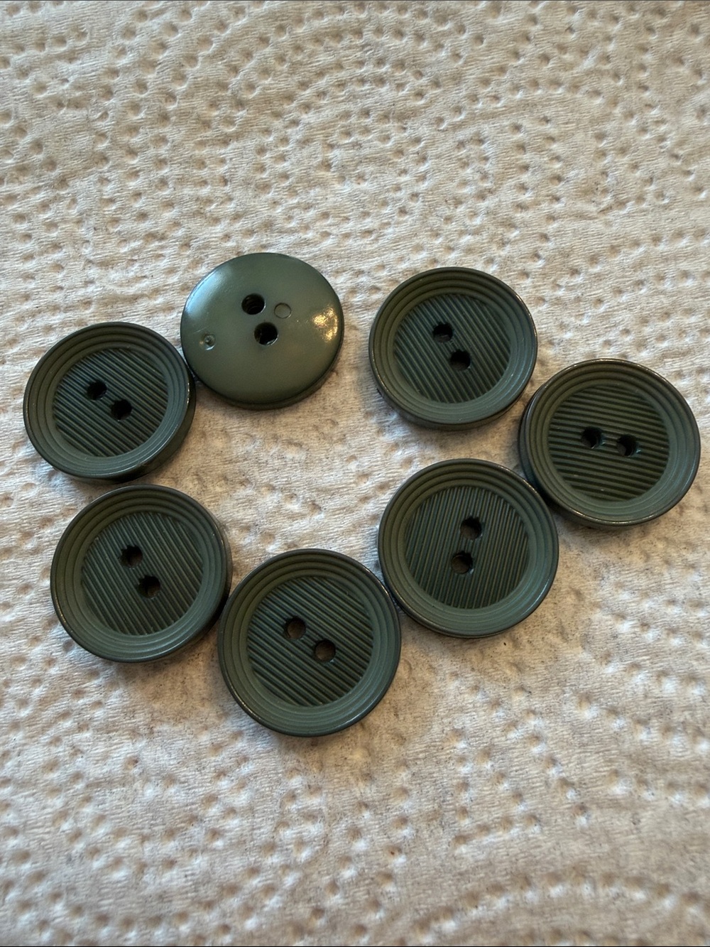 Classic Dark Green Men's Coat Buttons - Lot of 7